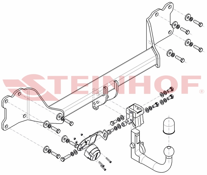 Фаркоп Steinhof для Citroen Spacetourer/Jumpy Peugeot Traveller/Expert Toyota Proace/Proace Verso и Opel Zafira LIfe/Vivaro