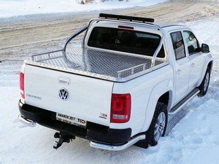 Дуги пикапа, защита кузова со светодиодной фарой 75х42 мм (на крышку) для VOLKSWAGEN AMAROK 2016 - г.в. от ТСС (Арт. VWAMAR17-19)