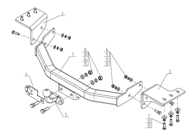 Фаркоп AvtoS для Toyota Fortuner