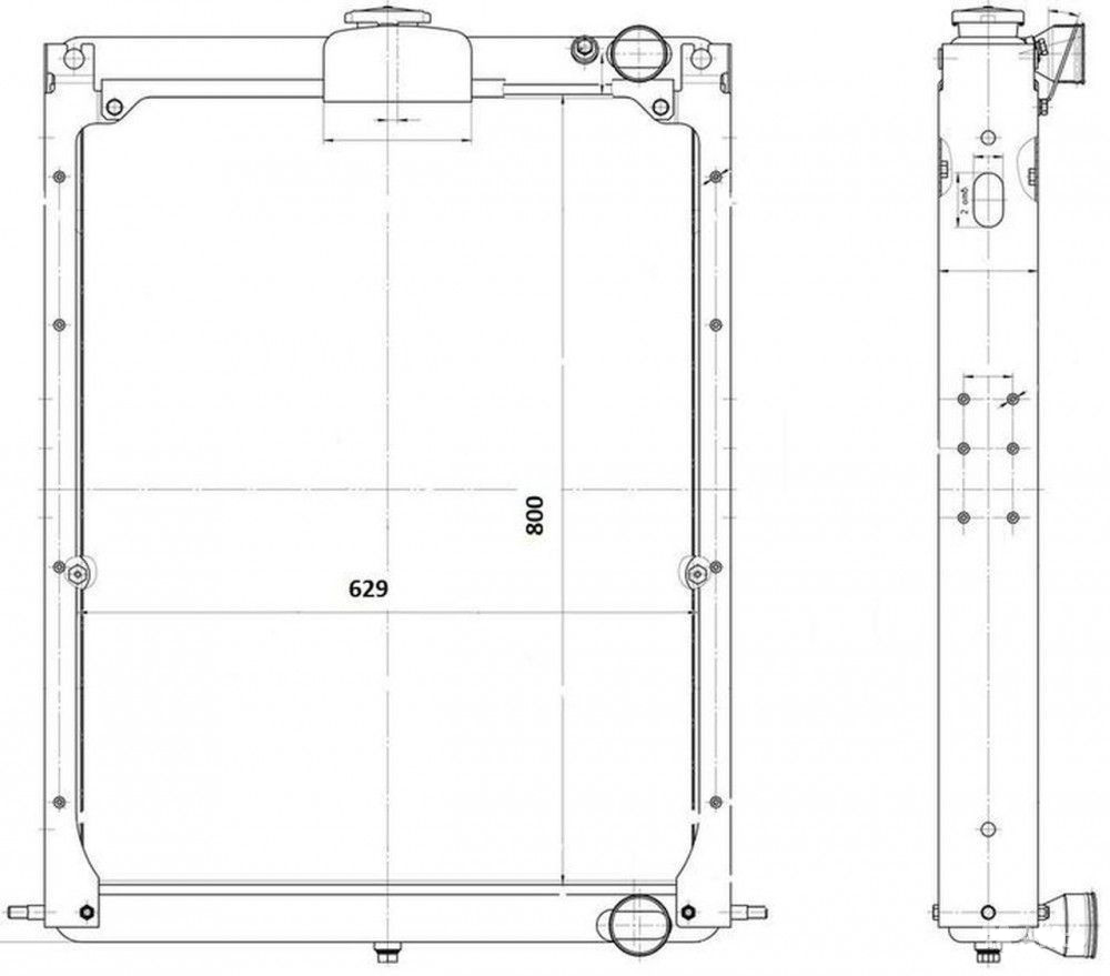 Чертеж радиатора охлаждения двигателя