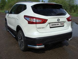 Пороги алюминиевые с пластиковой накладкой (1720 из 2-х мест) NISSAN QUASHQAI 2014 -  г.в. от ТСС (Арт. NISQASH14-15AL)