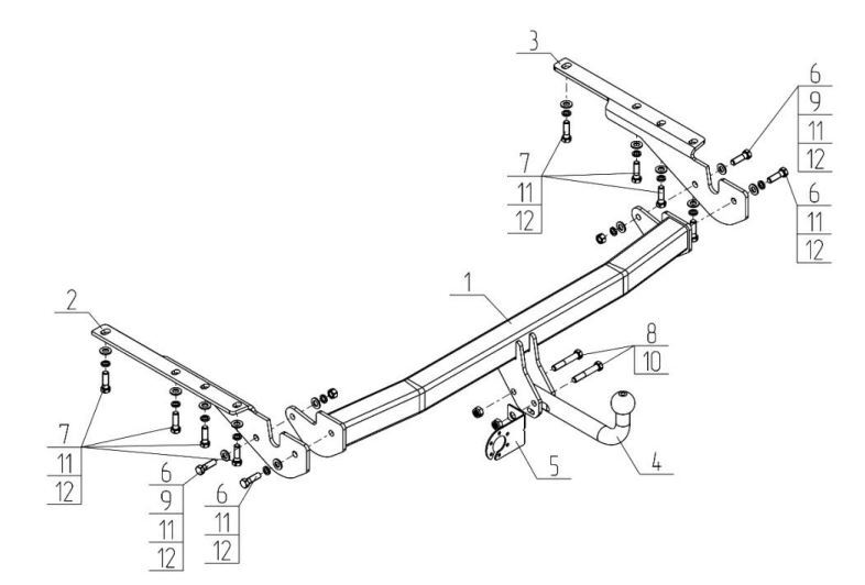 Фаркоп AvtoS для Toyota RAV4, для Long