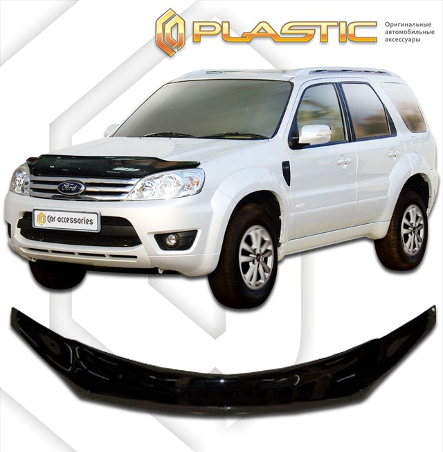 Дефлектор капота (exclusive) (Classic черный) Ford Escape 2008-2012 СА ПЛАСТИК (Арт.317-DFE-CB)