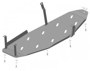 Защита стальная Мотодор для топливного бака на Mitsubishi Pajero IV