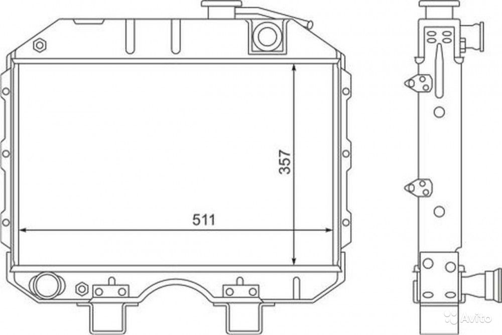 Чертеж радиатора системы охлаждения