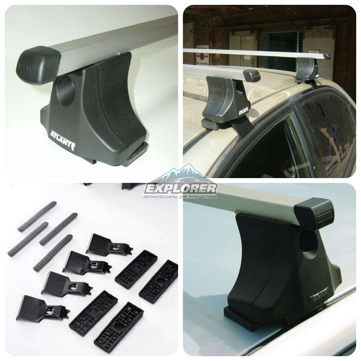 Багажник на крышу Атлант для Fiat Albea (прямоугольные дуги) 8809+8825+8884