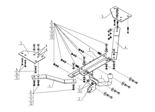 Фаркоп AvtoS для Volvo S40/V50