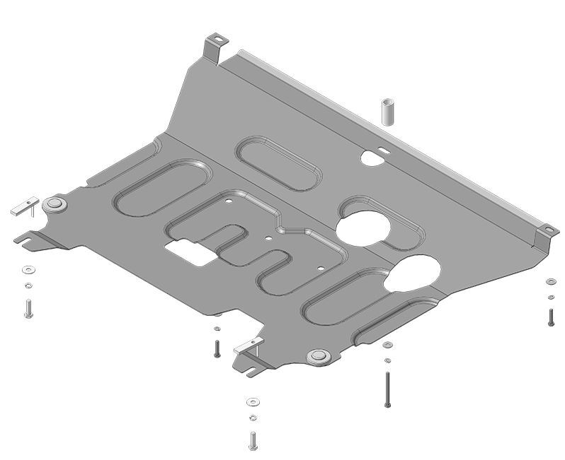Защита стальная Мотодор для картера двигателя, КПП на KIA Rio/Rio/X-Line и Hyundai Solaris