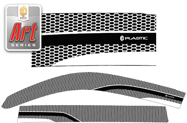 Дефлекторы окон (Серия Art серебро) Toyota Land Cruiser 200 2015 -  г.в. СА Пластик (Арт. 2010032711827)