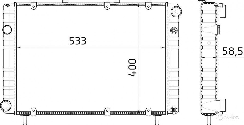 Размеры радиатора газель старого образца