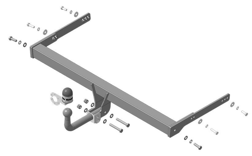 Фаркоп Motodor с оцинкованным шаром для Skoda Karoq