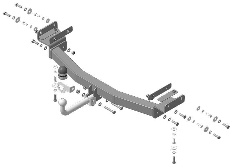 Фаркоп Motodor с оцинкованным шаром для Hyundai Tucson