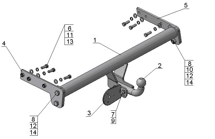 Фаркоп AvtoS для Ford S-MAX