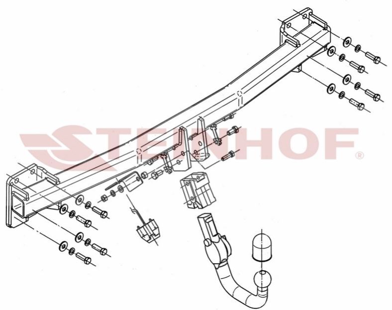 Фаркоп Steinhof для Volkswagen Touareg и Porsche Cayenne и Audi Q7