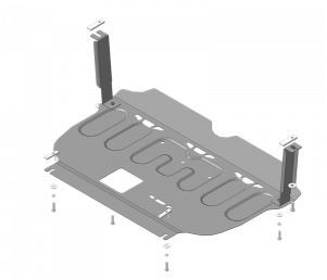 Защита стальная Мотодор для картера двигателя, КПП на Hyundai Tucson и KIA Sportage